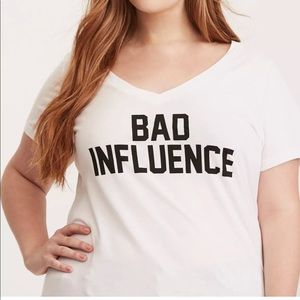 NWT Torrid SZ 3 22/24 “Bad Influence” Tee Shirt